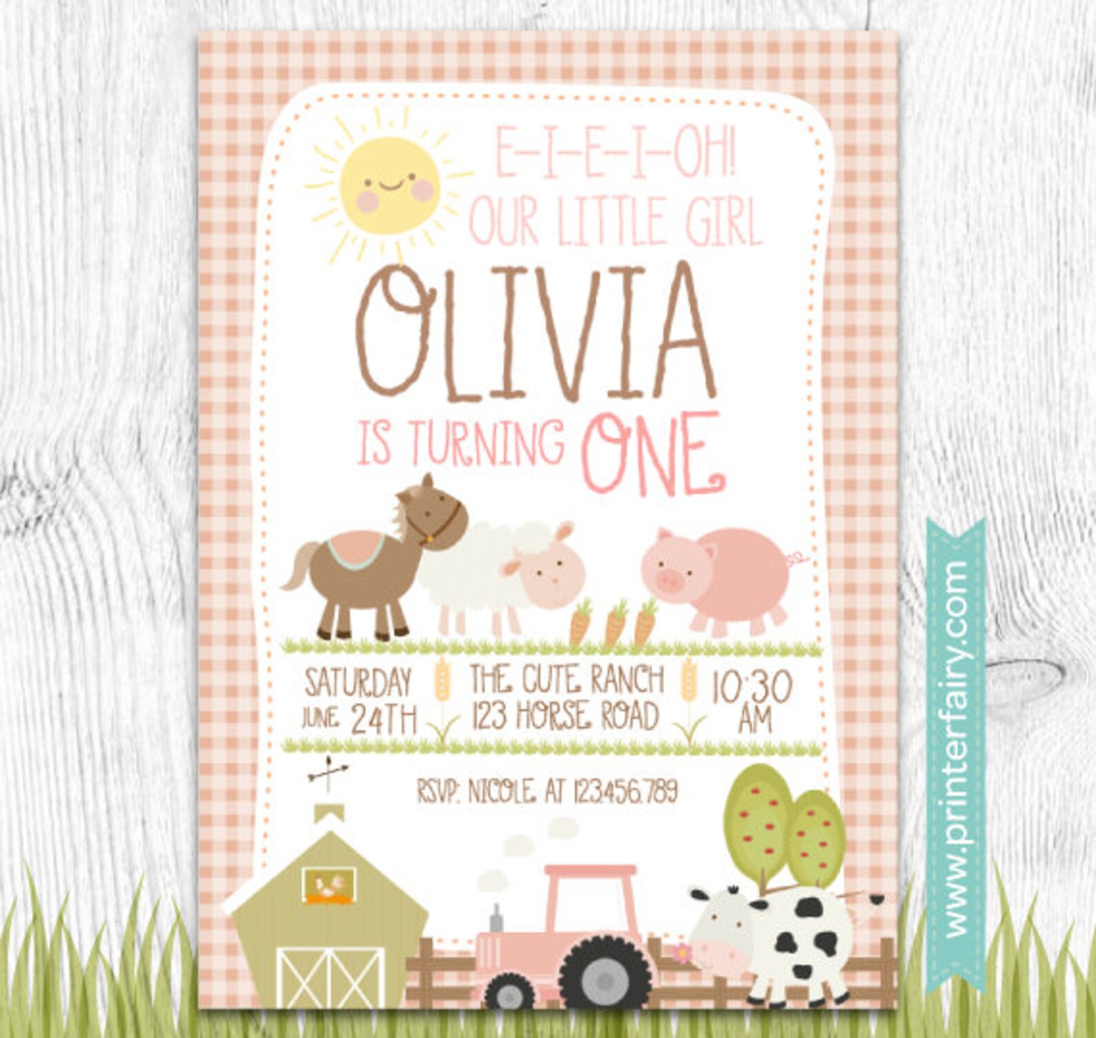 Farm First Birthday Invitation Barnyard 1st Birthday Party Etsy