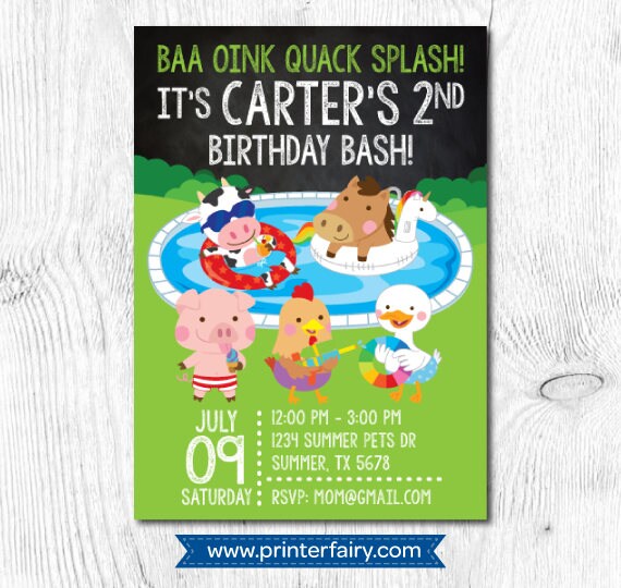 pool birthday invitation pool birthday party invitation summer