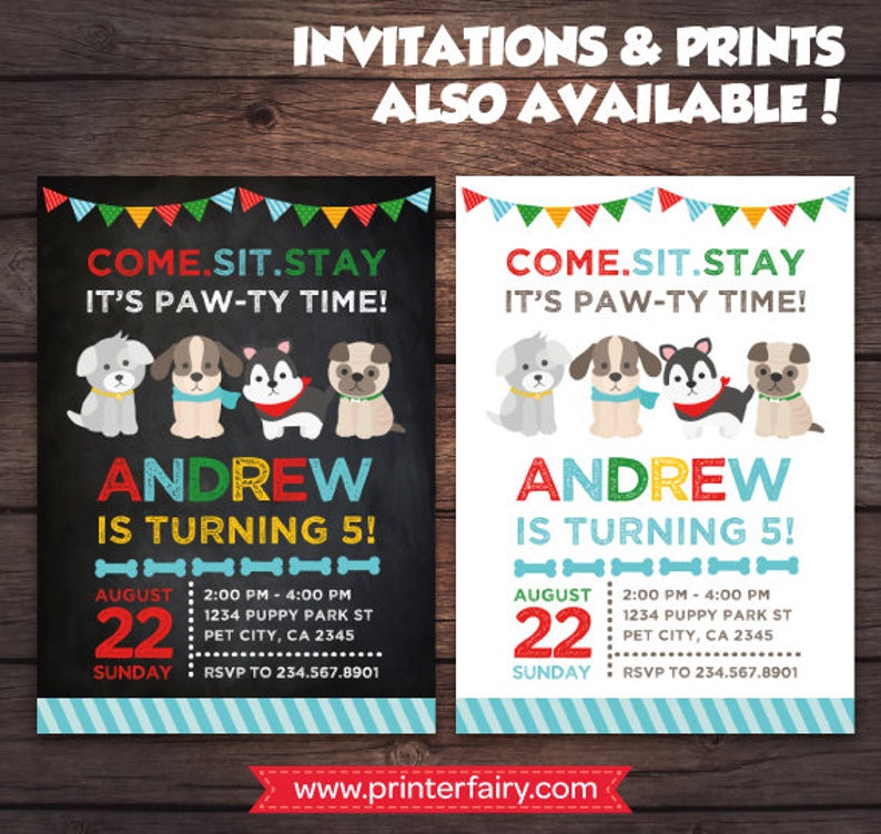 Pet Adoption Party Prints, Make a Hat, Puppy Birthday party, Digital files, Instant download image 4