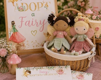 Fairy Adoption Sign and Certificate, Floral Garden Party (Digital Sign)