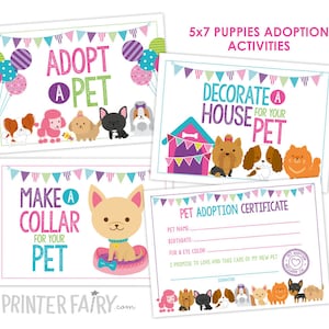 Basispakket adoptie puppy, adoptiefeest puppy, verjaardag hond, activiteiten puppy, Pawty-activiteiten, afdrukbare spellen, INSTANT DOWNLOAD