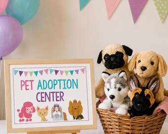 Pet adoption center sign, Instant Download