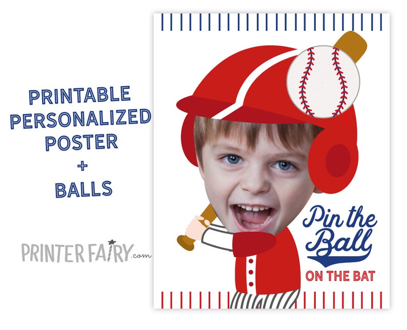 Baseball Birthday Party, Pin the ball game, Sports Birthday Party, Baseball Games, Baseball Birthday Decorations, DIGITAL Personalized item image 2