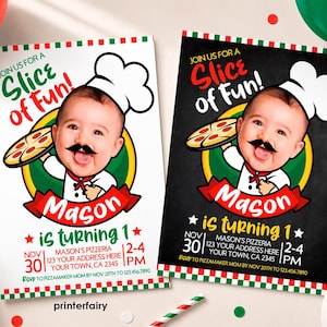 Pizza Party Birthday Personalized Invitation (Digital Download)