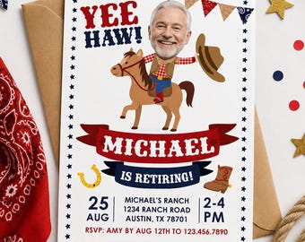 Cowboy Western Retirement Party Invitation (Digital or Printable)