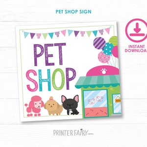 Pet Shop, Pet Store Sign, Puppy Adoption Party, Dogs birthday party, Pet sign, Instant Download