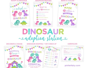Dinosaur Adoption Party Games Bundle (Instant Download)