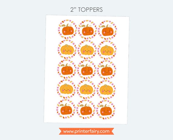 Little Pumpkin Printable Toppers, Pumpkin patck, Printable Stickers ...