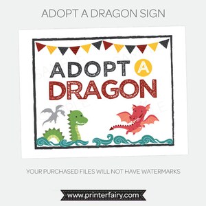 Dragon Party Printable, Dragon Birthday Party, Dragon Birthday Decor, Banner, Tags, Food Tents, Thank You Cards, Toppers, Instant download image 7