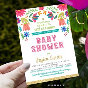 Fiesta Baby Shower Invitation, for girls, Editable Mexican Floral Fiesta Party Invite, Baby Señorita Sprinkle Invite, Instant Download