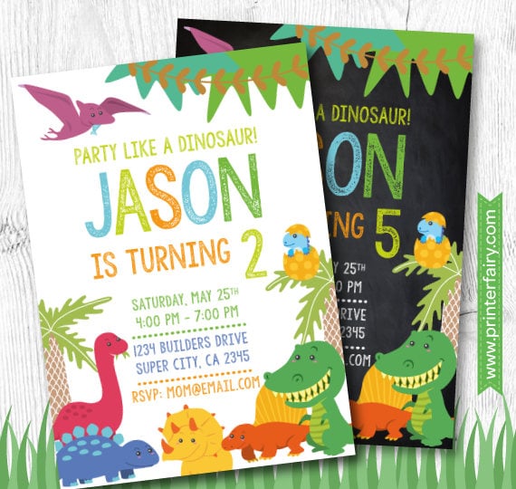 Dinosaur Invitation Dinosaur Party Dinosaur Birthday Dino