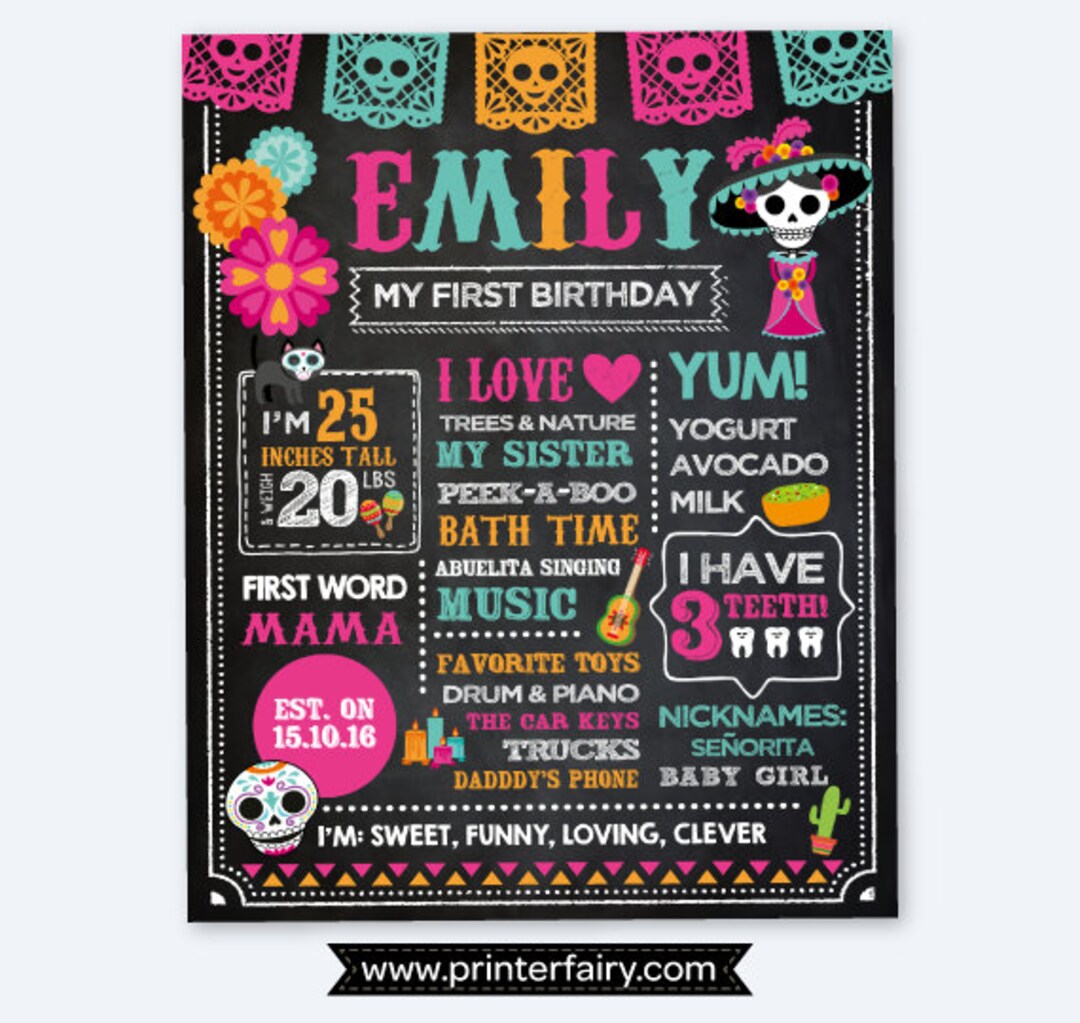 Dia De Los Muertos Chalkboard Sign Day of the Dead Birthday - Etsy