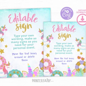 Unicorn Pool Birthday Party EDITABLE Sign, Summer Birthday Party, Splish Splash, Swimming Pool Party, Summer Birthday Sign, PoolPartyUnicorn