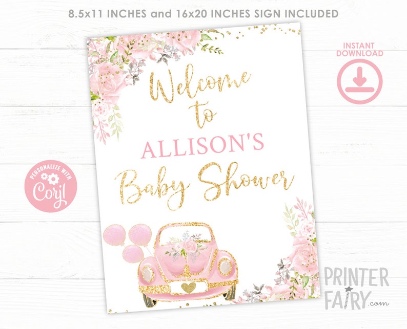 Drive By Baby Shower Sign Editable Sign Baby Etsy