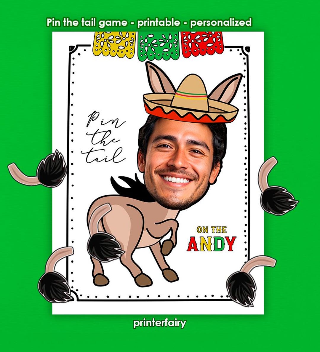 Pin the Tail on the Donkey Party Game, Cinco De Mayo Bachelorette Party — free download