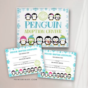 Pinguin Adoption Center, Pinguin-Geburtstags-Party, Winter-Geburtstags-Party, SOFORTIGER DOWNLOAD, digitale Dateien