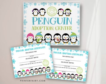 Penguin Adoption Center, Penguin Birthday Party, Winter Birthday Party, INSTANT DOWNLOAD, Dgital Files