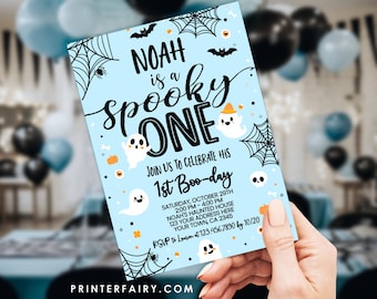 Spooky One Invitation EDITABLE Halloween 1st Birthday Invitation Ghost Invitation Spooky Invitation Spooktacular Party INSTANT DOWNLOAD spk1