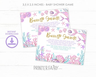 Mermaid Baby Shower Games, Bump Game, Insert, Girl Baby Shower, Baby Shower Printable Games, INSTANT DOWNLOAD