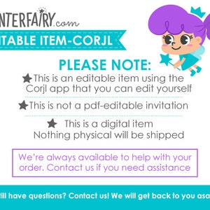 ONEderland Invitation, Editable Invitation, Little Snowflake, First Birthday Invite, DIGITAL, INSTANT DOWNLOAD image 3