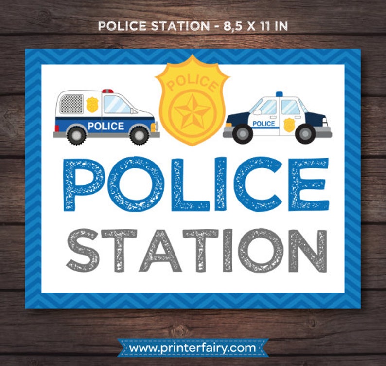 VENTE Police Birthday Party, Police Printables, Police Station Party, Cops and Robbers Birthday Party, DIGITAL files image 3