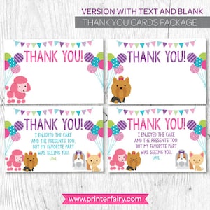 Pet Adoption Party, Puppy thank you cards, Puppy birthday, Dog birthday, Digital files, Instant download zdjęcie 1