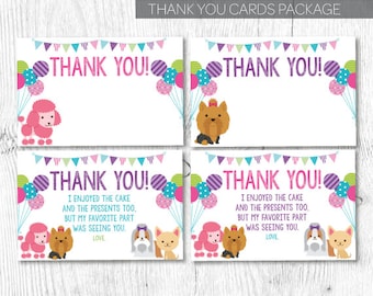 Pet Adoption Party, Puppy thank you cards, Puppy birthday, Dog birthday, Digital files, Instant download