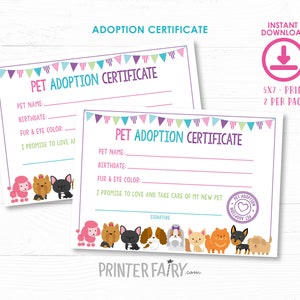 Pet Adoption Station Party Package, Puppy Adoption Party, Puppy birthday, Digital files, 7 1 printable Signs, Instant download image 5