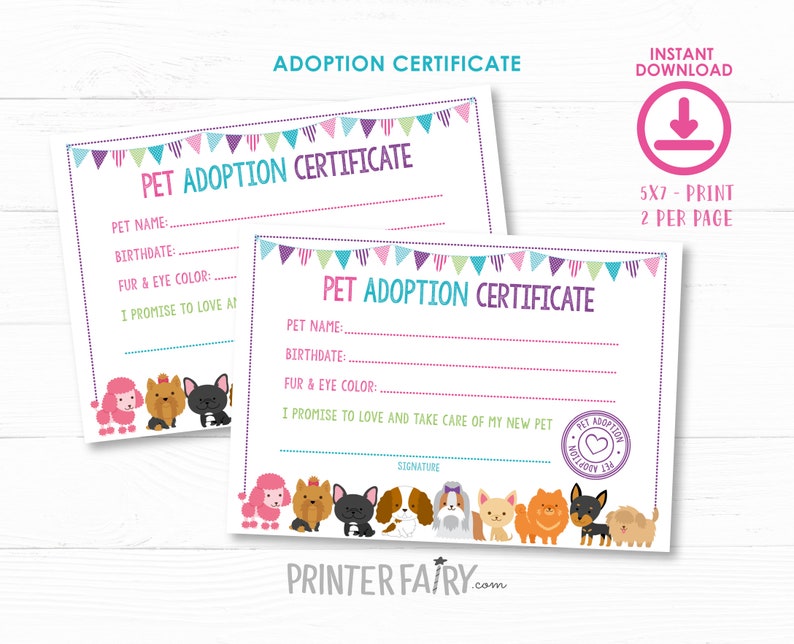 Pet Adoption Station Party Package, Puppy Adoption Party, Puppy birthday, Digital files, 7 1 printable Signs, Instant download image 5