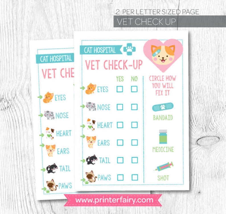 Pet adoption party, Pet hospital, Vet check up, Cat adoption party, Kitty Cat Birthday, Printable Sign, Instant download image 2