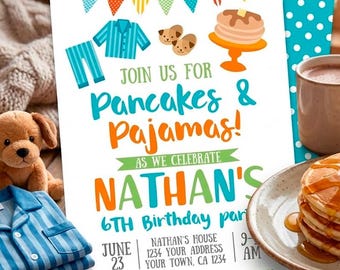 Sleepover Party Invitation Editable Template, Instant Download
