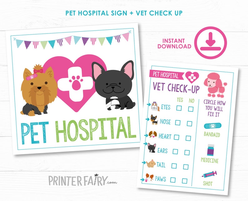 Pet Adoption Party, Pet Hospital, Puppy adoption party, Digital files, 2 prints, Instant download image 1