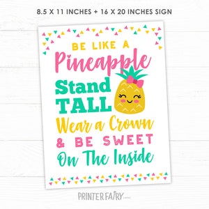 Ananas teken, ananas verjaardagsfeestje, ananas verjaardagsdecoratie, tropisch feest, Instant Download