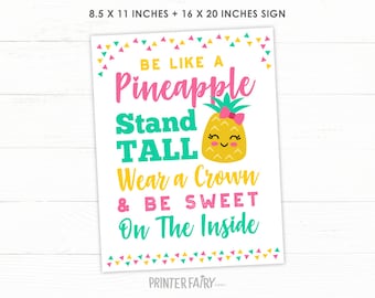 Pineapple Sign, Pineapple Birthday Party, Pineapple Birthday Decorations, Tropical Party, Instant Download