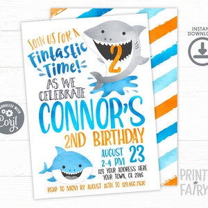 Shark Invitation, EDITABLE, Shark Birthday Invitation, Pool Party, Shark Invite, EDIT YOURSELF Digital Invitation, Instant Download