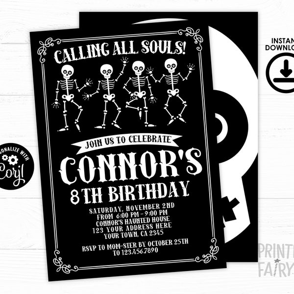 Skeleton Birthday Party Theme Etsy