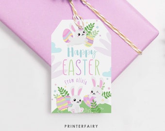 Easter Favor Tags, Eggcellent Easter Printable Tag, Editable Easter Gift Tags, Egg Hunt Favor Tags, Instant Download