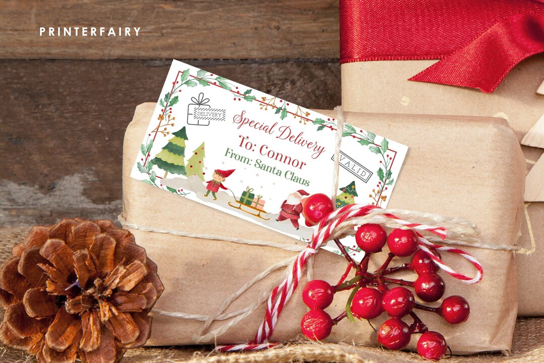 Editable Santa Mailing Address Label North Pole Mail Santa Etsy