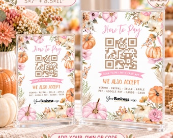 QR Code Payment Sign Printable Template (Instant Download)