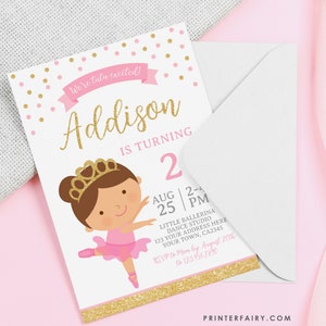 EDITABLE Ballerina Birthday Invitation, Tutu Invitation, Dance Birthday Party, Ballet Invitation, Any age, INSTANT DOWNLOAD image 1