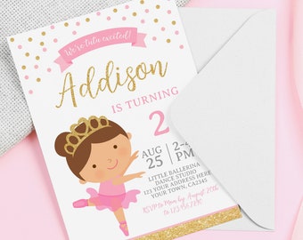 EDITABLE Ballerina Birthday Invitation, Tutu Invitation, Dance Birthday Party, Ballet Invitation, Any age, INSTANT DOWNLOAD