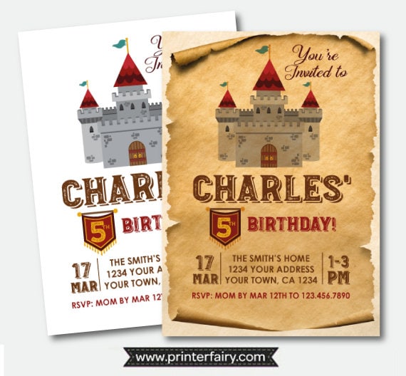 Knight Birthday Party Invitations 6