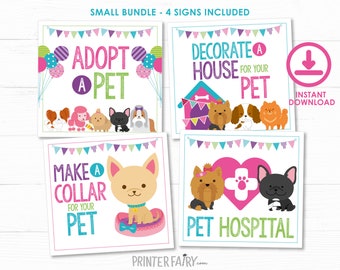 Pet Adoption Party, Puppy adoption party, Puppy birthday, Digital files, 4 prints, Instant download