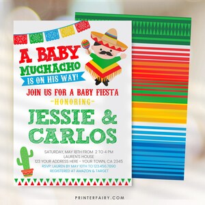 Fiesta Baby Shower Invitation, EDITABLE, Baby Muchacho, Cinco de Mayo baby shower Invitation, Baby Boy, EDIT YOURSELF, Instant Download