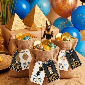 Egypt Birthday Party Thank You Favor Tags, (Printable, Instant Download)