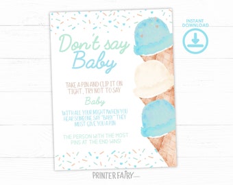 Ice Cream Baby Shower Games, Baby Sprinkle Ice Cream Watercolor Baby Shower, Boy Baby Sprinkle Paty Games, Ice Cream Baby Shower Activities