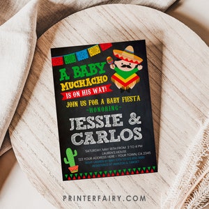 Fiesta Baby Shower Invitation, EDITABLE, Baby Muchacho, Cinco de Mayo baby shower Invitation, Baby Boy, EDIT YOURSELF, Instant Download