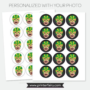 Luchador Personalisierte Topper mit Foto, Fiesta 1. Geburtstag, Baby Muchacho Geburtstagsfeier, Benutzerdefinierte Topper, DIGITALer personalisierter Artikel
