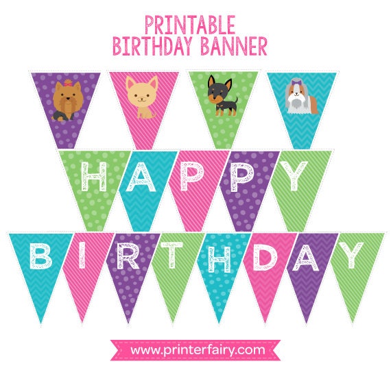 Pet Adoption Party, Puppy party decorations, Puppy birthday banner, Pet adoption banner, Digital files, Instant download Il_570xn