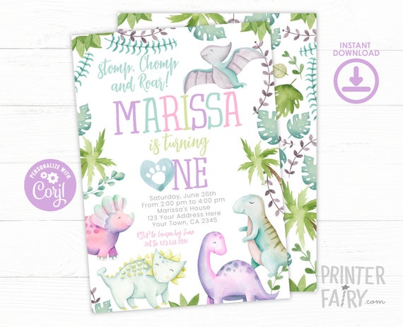 dinosaur-first-birthday-invitation-editable-girl-1st-birthday